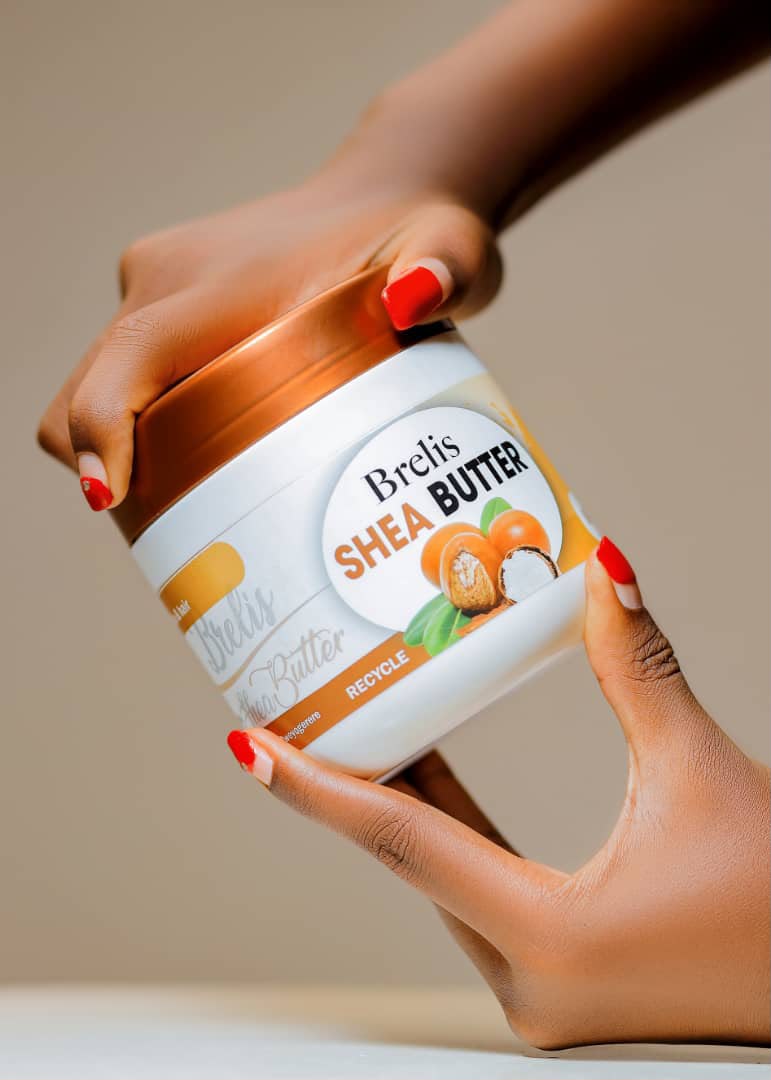 Brelis Shea Butter 250g jar, cold-pressed shea butter from Uganda